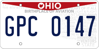 OH license plate GPC0147