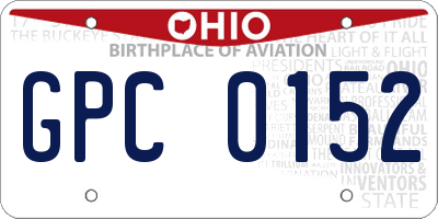 OH license plate GPC0152