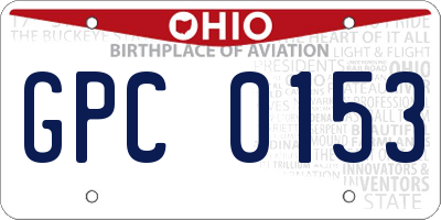 OH license plate GPC0153