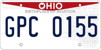 OH license plate GPC0155