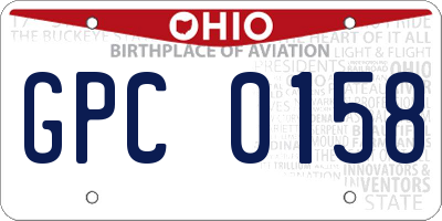 OH license plate GPC0158