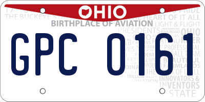 OH license plate GPC0161