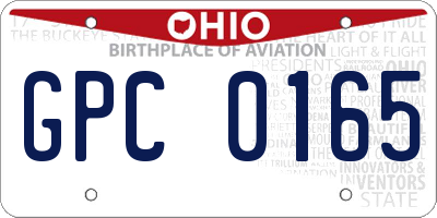 OH license plate GPC0165
