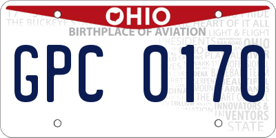 OH license plate GPC0170