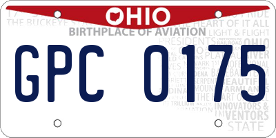 OH license plate GPC0175