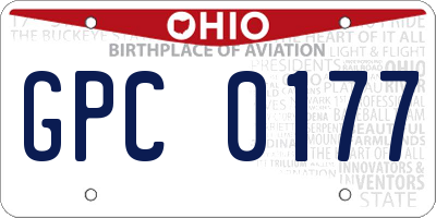OH license plate GPC0177