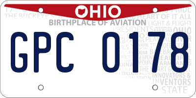 OH license plate GPC0178