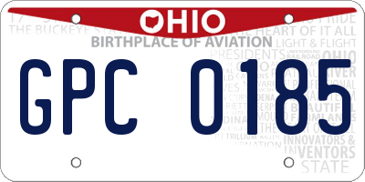 OH license plate GPC0185