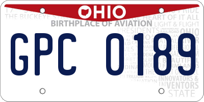 OH license plate GPC0189