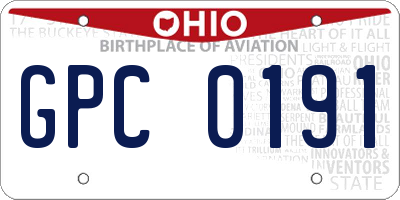 OH license plate GPC0191