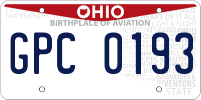OH license plate GPC0193
