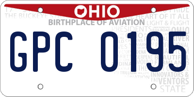 OH license plate GPC0195