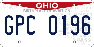 OH license plate GPC0196