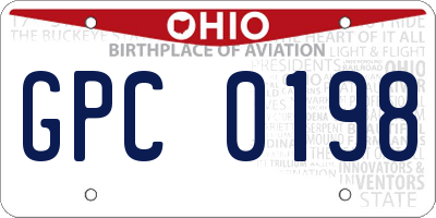 OH license plate GPC0198