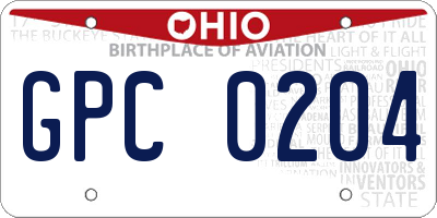OH license plate GPC0204