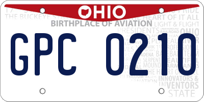 OH license plate GPC0210