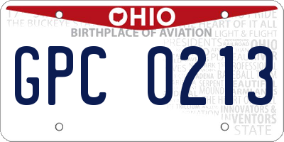 OH license plate GPC0213