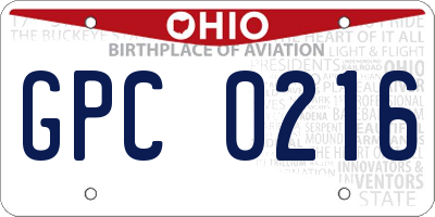 OH license plate GPC0216