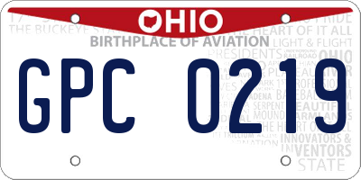 OH license plate GPC0219