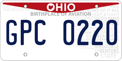 OH license plate GPC0220