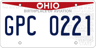 OH license plate GPC0221