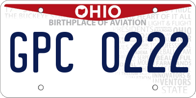 OH license plate GPC0222