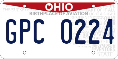 OH license plate GPC0224