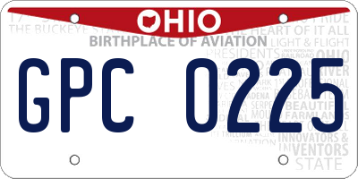 OH license plate GPC0225