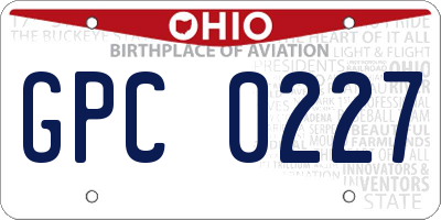 OH license plate GPC0227