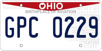 OH license plate GPC0229