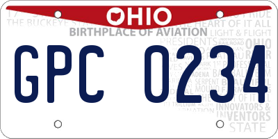 OH license plate GPC0234