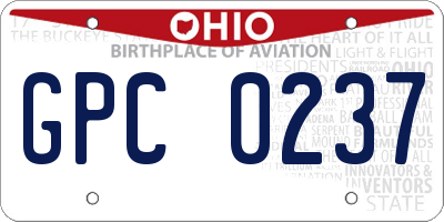OH license plate GPC0237