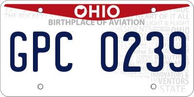 OH license plate GPC0239