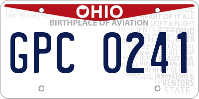 OH license plate GPC0241