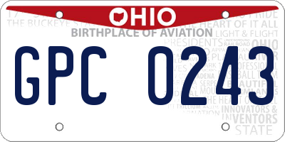 OH license plate GPC0243