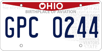 OH license plate GPC0244