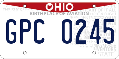 OH license plate GPC0245