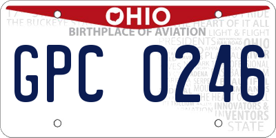 OH license plate GPC0246