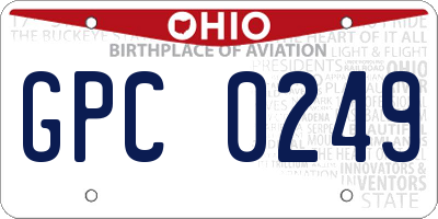 OH license plate GPC0249