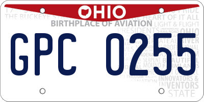 OH license plate GPC0255