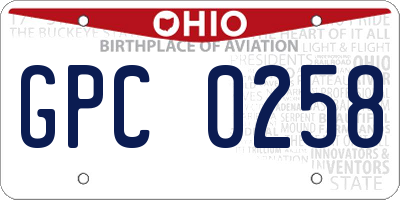 OH license plate GPC0258
