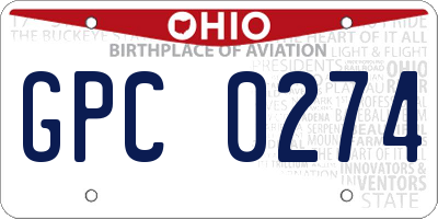 OH license plate GPC0274