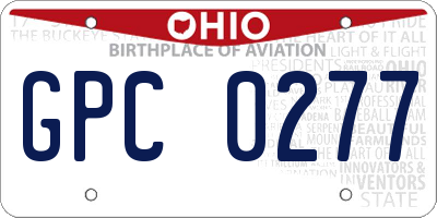 OH license plate GPC0277