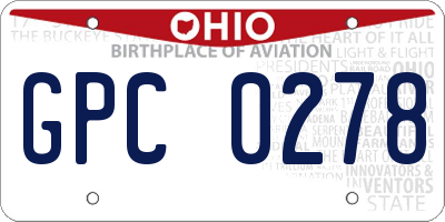 OH license plate GPC0278