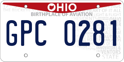 OH license plate GPC0281