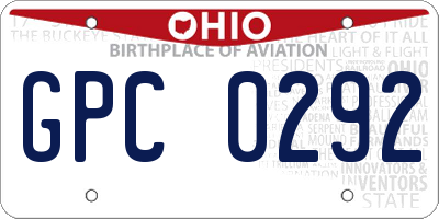 OH license plate GPC0292