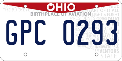 OH license plate GPC0293