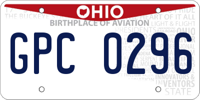 OH license plate GPC0296