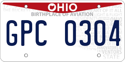 OH license plate GPC0304
