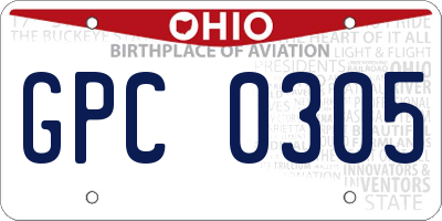 OH license plate GPC0305